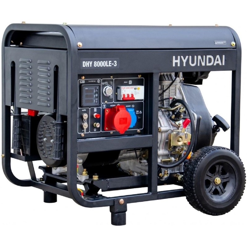 Генератор дизельный HYUNDAI 6кВт, AVR, 3-фазный, эл.стартер (DHY 8000LE-3)