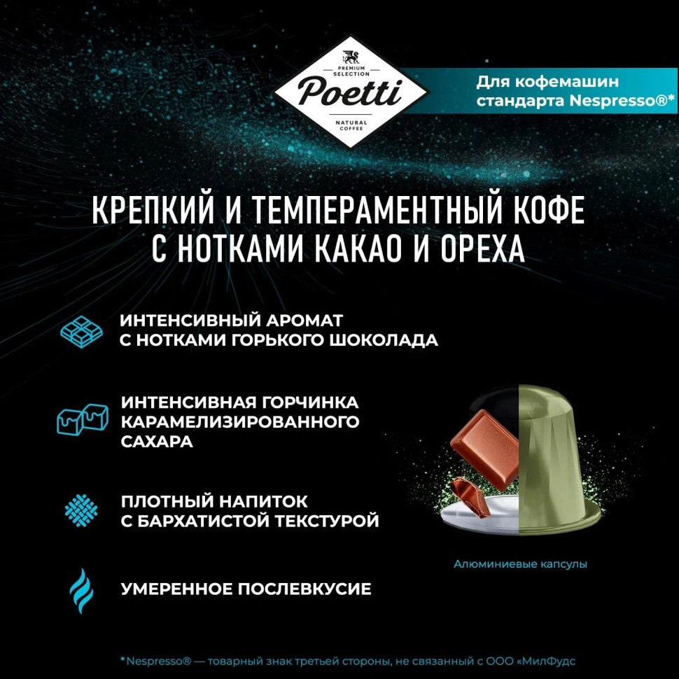 Кофе в капсулах для кофемашин Poetti Soul 120шт/уп