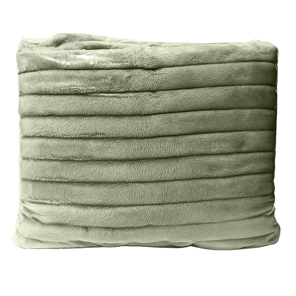 Покрывало 150х200 BRAVO Family велсофт Волна г/к №93 серо-олив в пакете