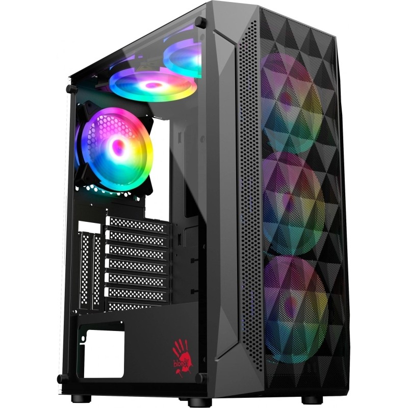 Корпус Bloody BD-CC107F черный без БП ATX 4x120mm 1xUSB3.0 audio bott PSU