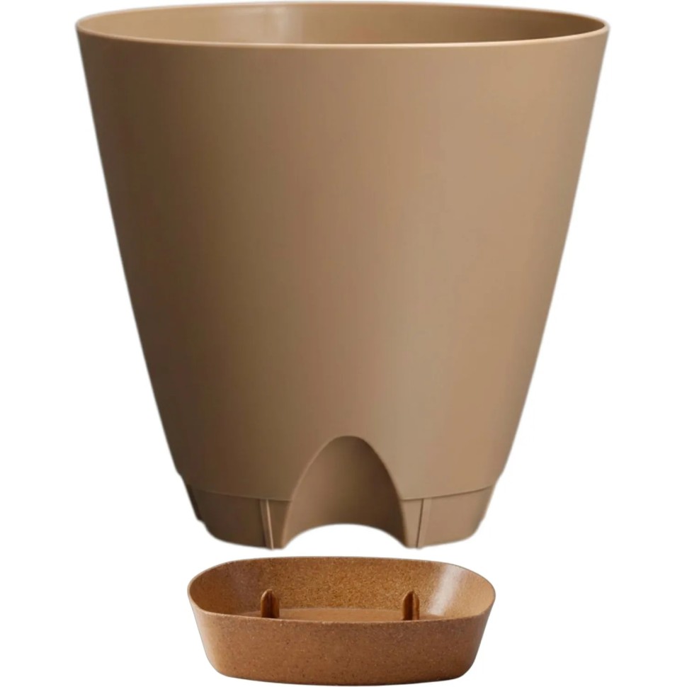 Горшок д/цветов WOOD D200мм 4л молочный шоколад/бук IG610110047