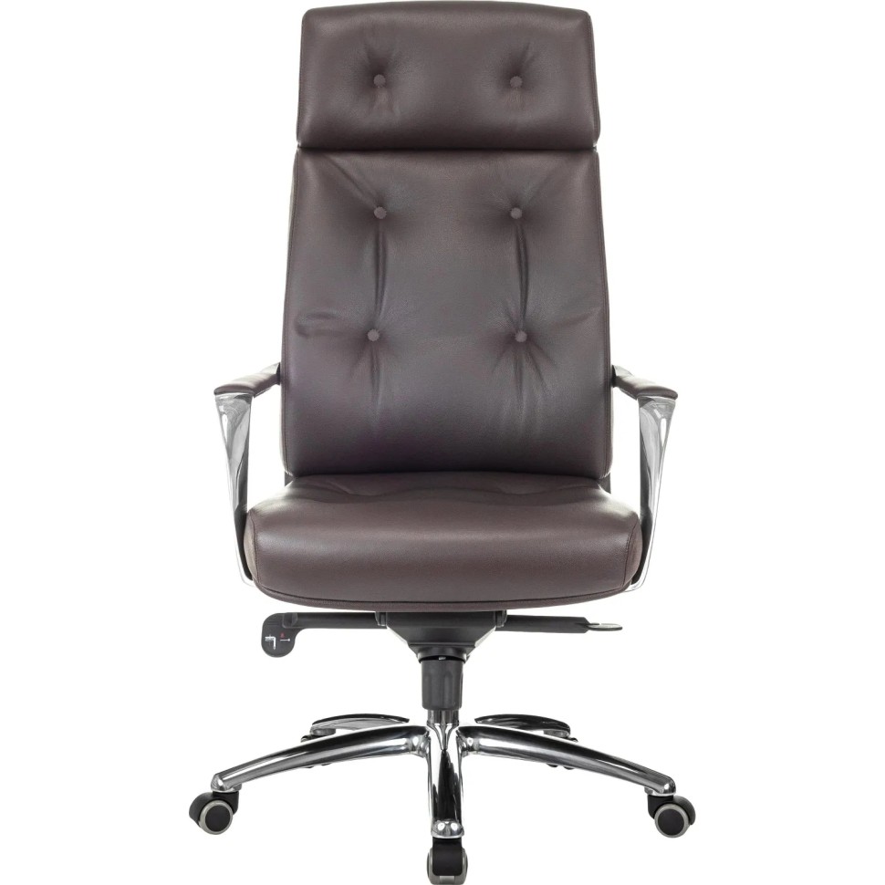 Кресло VB_Бюрократ DAO BROWN кожа коричневая