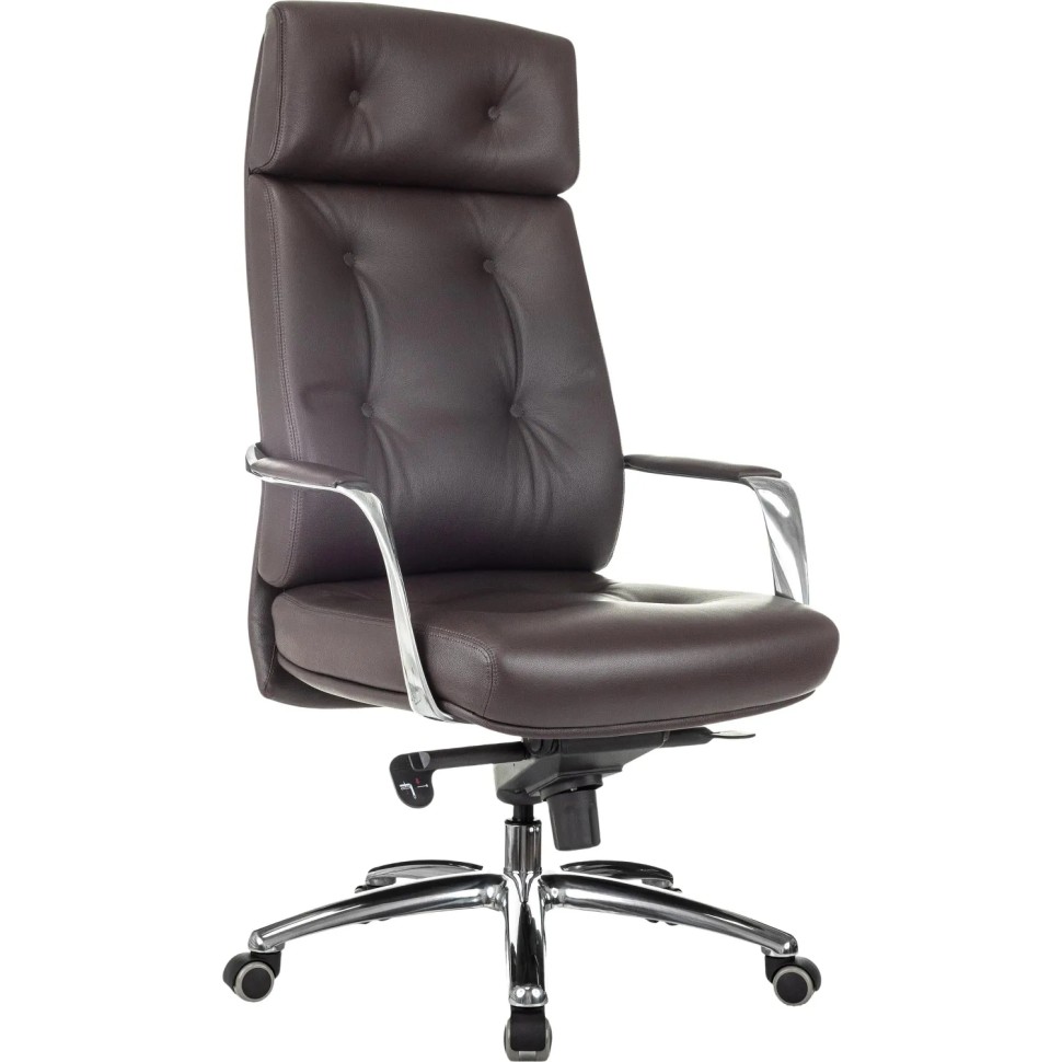 Кресло VB_Бюрократ DAO BROWN кожа коричневая