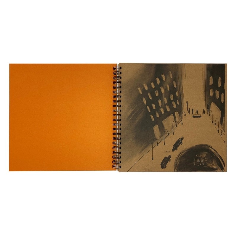 Скетчбук для эскизов Kroyter 295х295,40л,бл.краф140г,спир,обл.тв.Kraft00134