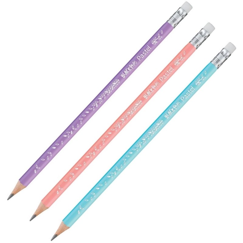 Карандаш чернографитный Maped BLACK PEP&#039;S PASTEL НВ,дер,3хгр,лас,3шт,851719