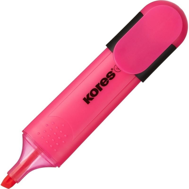 Маркер текстовыделитель Kores BRIGHT LINER PLUS, скош након, 0,5-5мм, розов