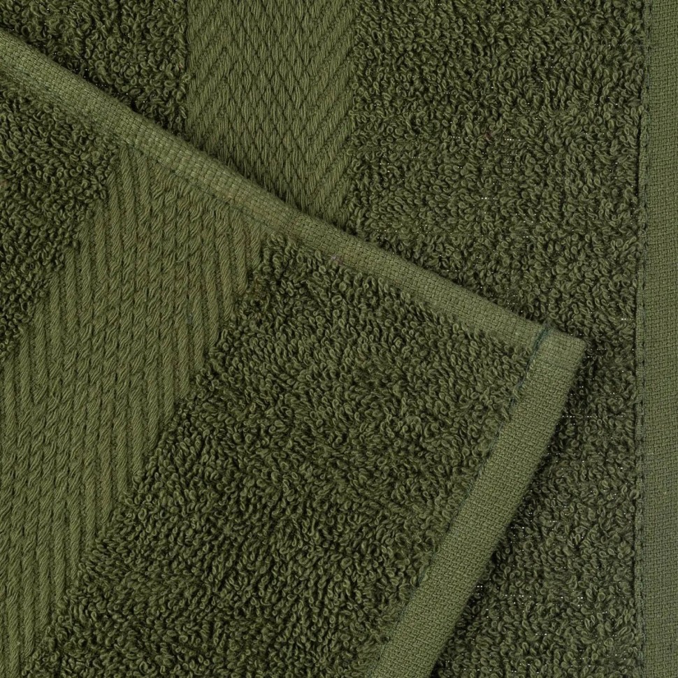 Набор полотенец махровых бордюр 440 г/м2, 70х140 оливковый, 5шт Набор полотенец махровых бордюр 440 г/м2, 70х140 оливковый, 5шт