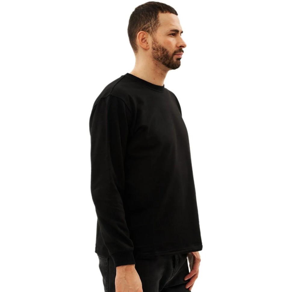 Толстовка 100% хб (240г) без капюшона, цв.черный, размер M