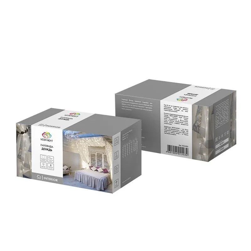 Гирлянда светодиодная Дождь 1,5x1 м, 96 LED, мерцание, Белый, 235-025 Гирлянда светодиодная Дождь 1,5x1 м, 96 LED, мерцание, Белый, 235-025