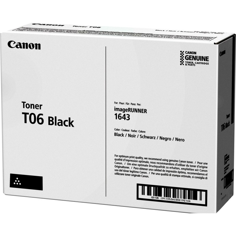 Тонер-картридж Canon T06 (3526C002) чер. для IR1643s