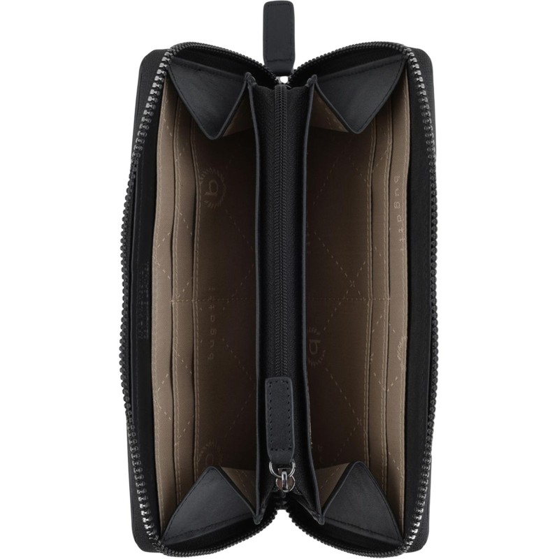 Кошелек жен BUGATTI Elea, беж-черн, жаккард/кожа/полиэст,18,5х2х10,49435201