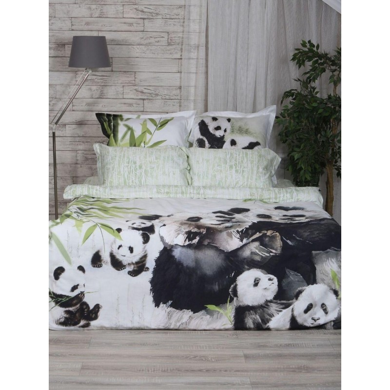 Постельное белье 2сп SL Family Pandas макосатин 125 гр/м2 ,(70х70,50х70)-2
