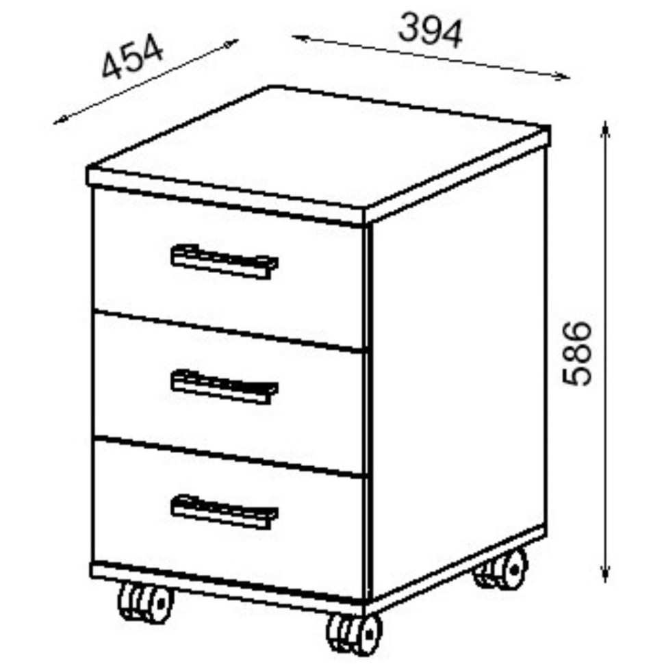 Тумба Стиль подкатная 2Т.004 394x454x586Т New дуб