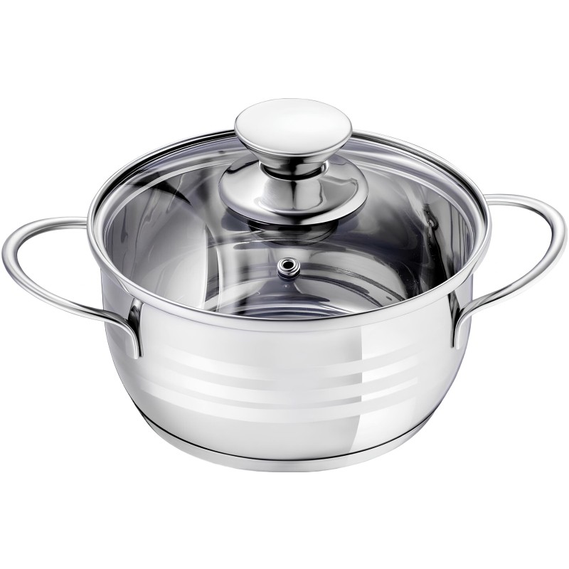Кастрюля со стек. кр. 1л; 14х7 см Linea BIMBO vitro 93-BIMv-03