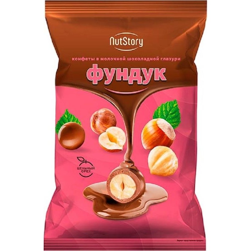 Конфеты NutStory Фундук в молочной шок.гл., 500 гр, ОС708