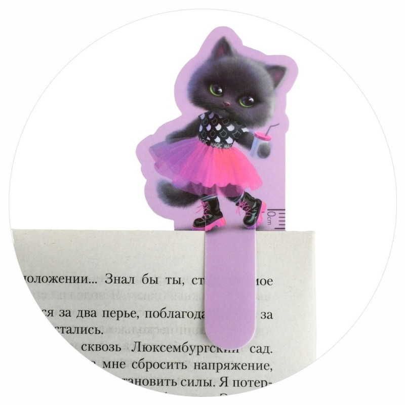 Линейка закладка КОШЕЧКИ 15 см,  3шт в наборе .,полипропилен/68495
