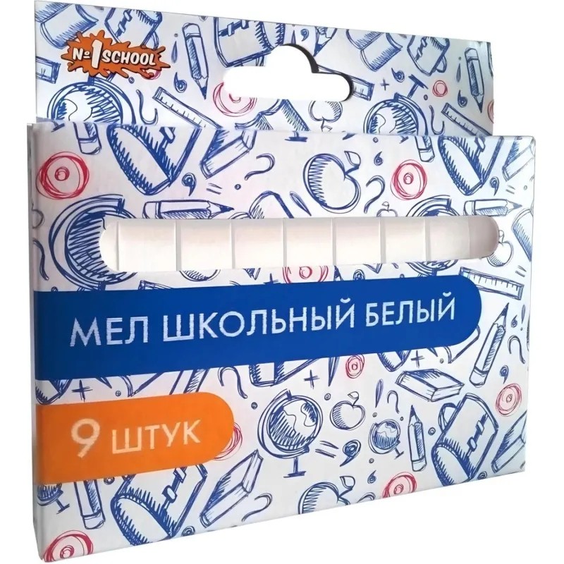 Мел школьный №1 School Отличник белый 9шт