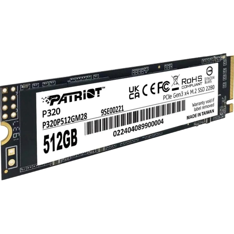 SSD накопитель Patriot P320 512GB M.2 2280 PCIe 3.0 x4(P320P512GM28)