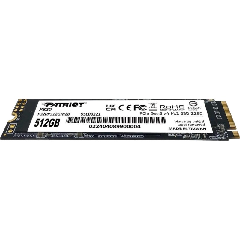 SSD накопитель Patriot P320 512GB M.2 2280 PCIe 3.0 x4(P320P512GM28)