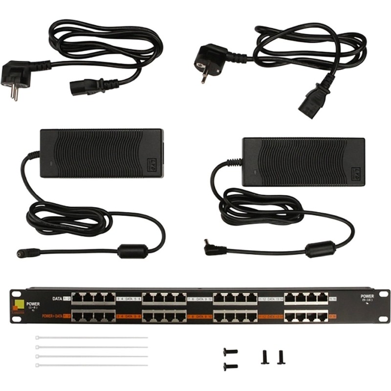 Патч-панель LANMASTER LAN-PP16-POE/A2 POE 19, 16 портов, два БП 48V, 120W