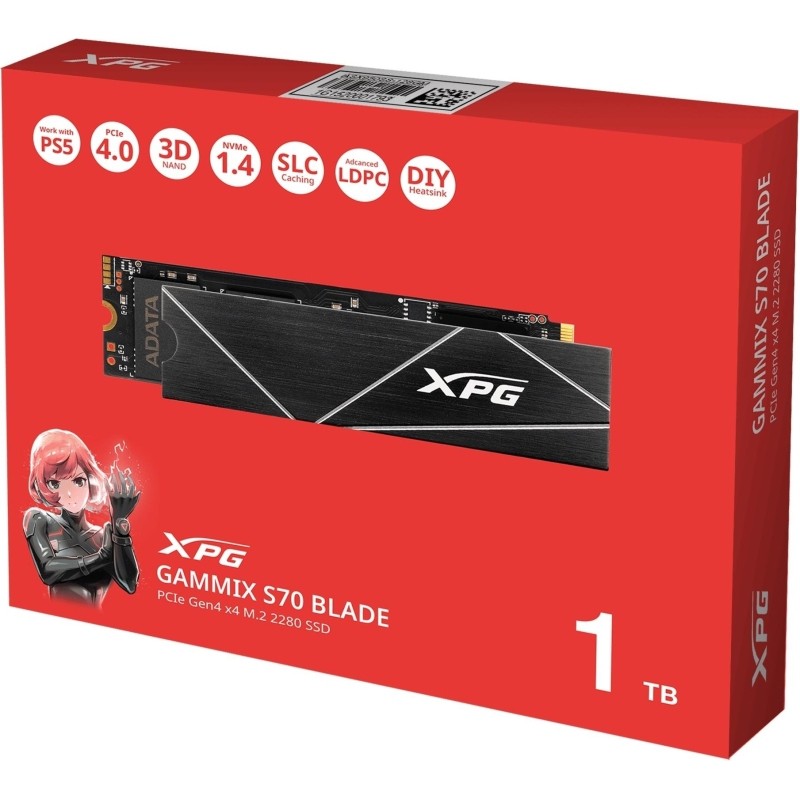 SSD накопитель ADATA GAMMIX S70 BLADE 1TB M.2 PCIe4x4(AGAMMIXS70B-1T-CS)