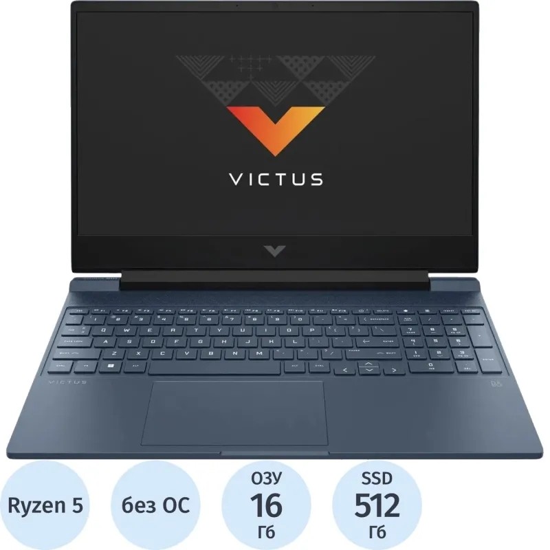 Ноутбук HP Victus 15-fb2009ci(A1WD6EA)R5 8645HS/16Gb/512Gb SSD/15.6/RTX/DOS