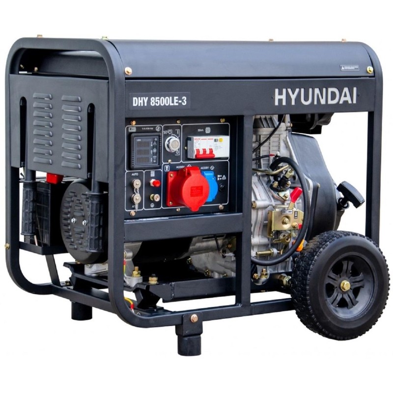 Генератор дизельный HYUNDAI 6.5кВт, AVR, 3-фазный, эл.стартер(DHY 8500LE-3)