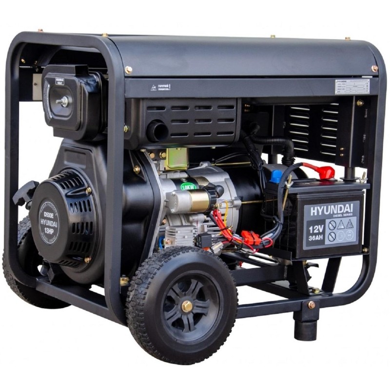 Генератор дизельный HYUNDAI 6.5кВт, AVR, 3-фазный, эл.стартер(DHY 8500LE-3)