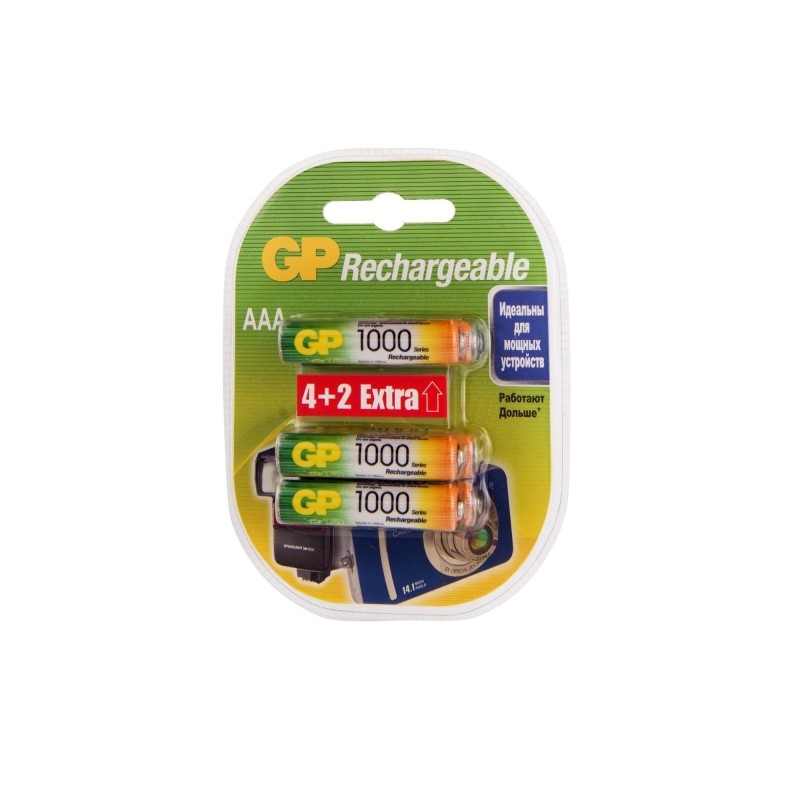 Аккумулятор GP 100AAAHC4/2-2CR6 AАА 1000 series.(min 950mAh) 6 шт
