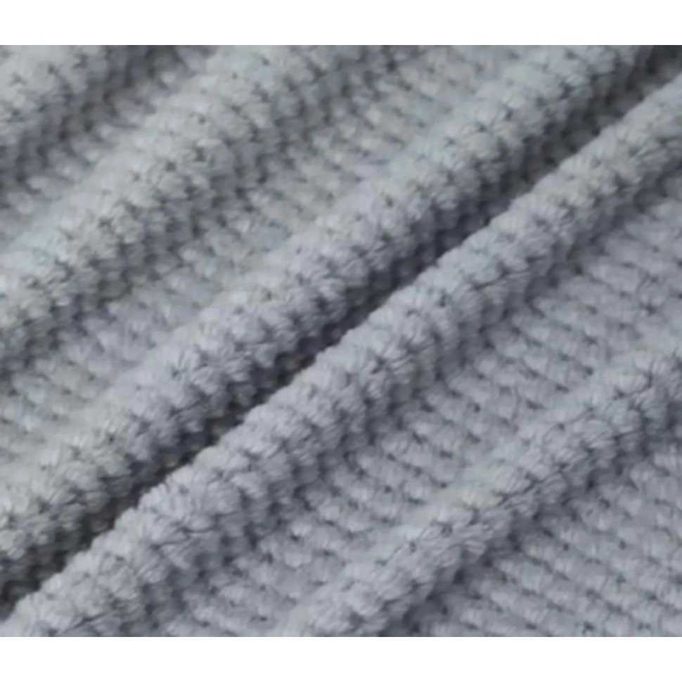 Плед велсофт  200х220см серый рубчик 15-4101 G