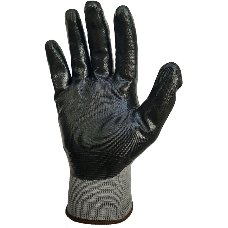 Перчатки защитные нейлон с нитрилом SCAFFA Старт NY1350-G/BLK р.10
