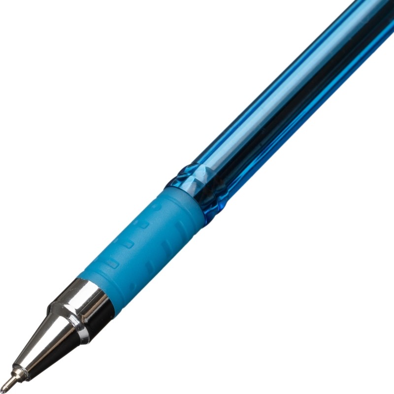 Ручка шариковая Комус Blue Rain, д.ш. 0,7 мм, гол.корп, манж., синяя