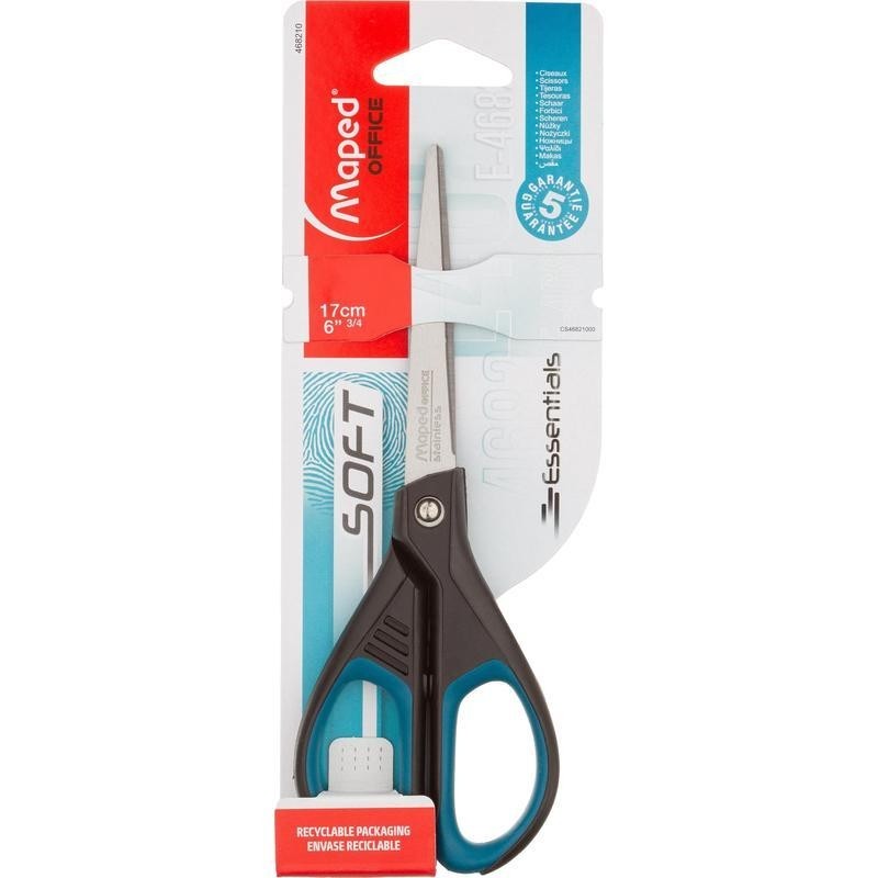 Ножницы Maped ESSENTIALS SOFT 170мм,прорез.симметричн ручки,черн/син,468210