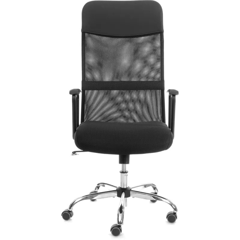 Кресло ТЧ Комус Мебель Easy Chair 619, сетка/экокожа, черный, хром