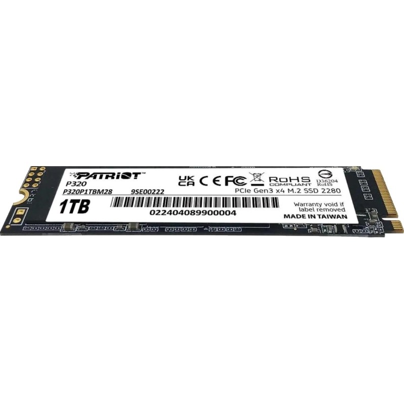 SSD накопитель Patriot P320 1TB M.2 2280 PCIe 3.0 x4(P320P1TBM28)