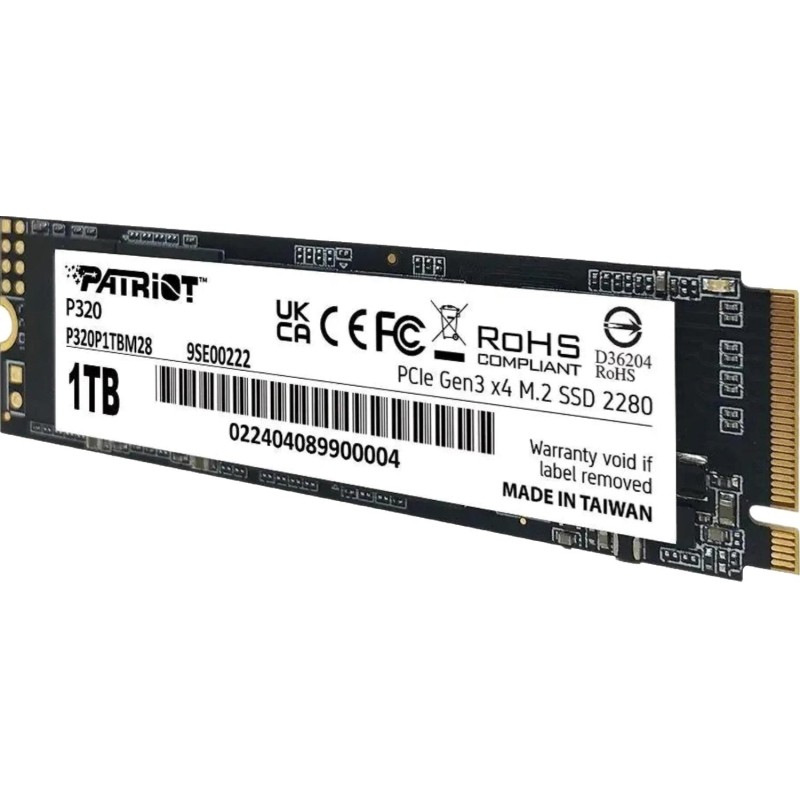 SSD накопитель Patriot P320 1TB M.2 2280 PCIe 3.0 x4(P320P1TBM28)