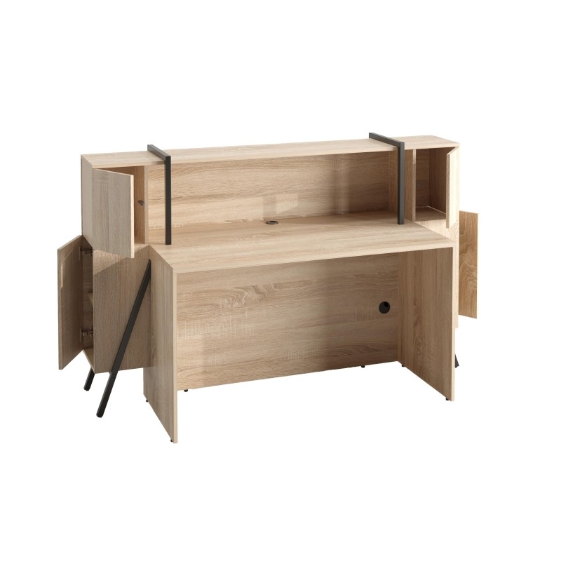 Стойка ресепшн IN Volpi 1800х741х1135 дуб альпийский (металл черн.) 140R001