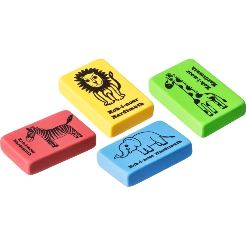Ластик мягкий ANIMALS 6200, 35,5х23х8мм, ассорти 6200006001KK