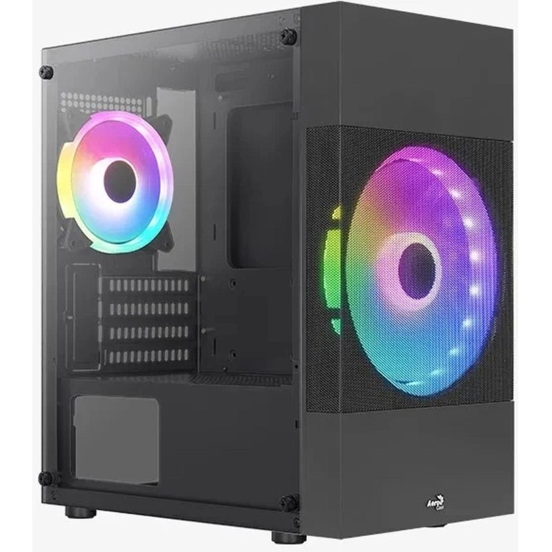 Корпус Aerocool Atomic Lite-G-BK-v2 чер.безБП mATX 6x120/2x140mm