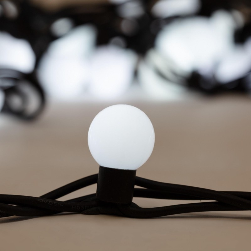Гирлянда светодиодная Мультишар O23 мм, 10м,80LED, пост.свеч.,бел 303-595