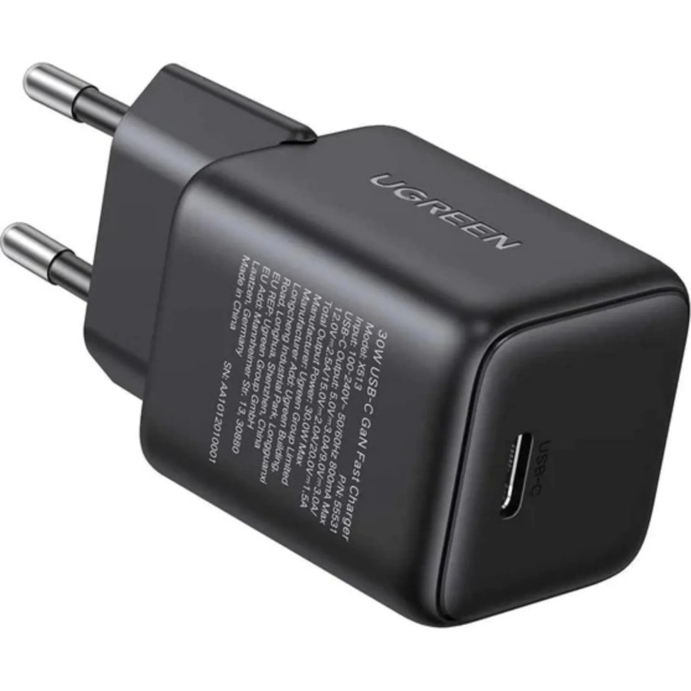 Зарядное устройство сет. UGREEN X513 (55531) 30W USB-C GaN EU серый