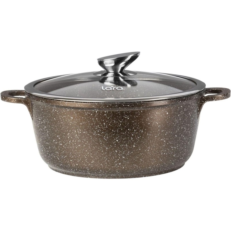 Кастрюля LARA CHOCO 24х11см, 4.2л, капсул. индукц. дно, крышка LR02-204