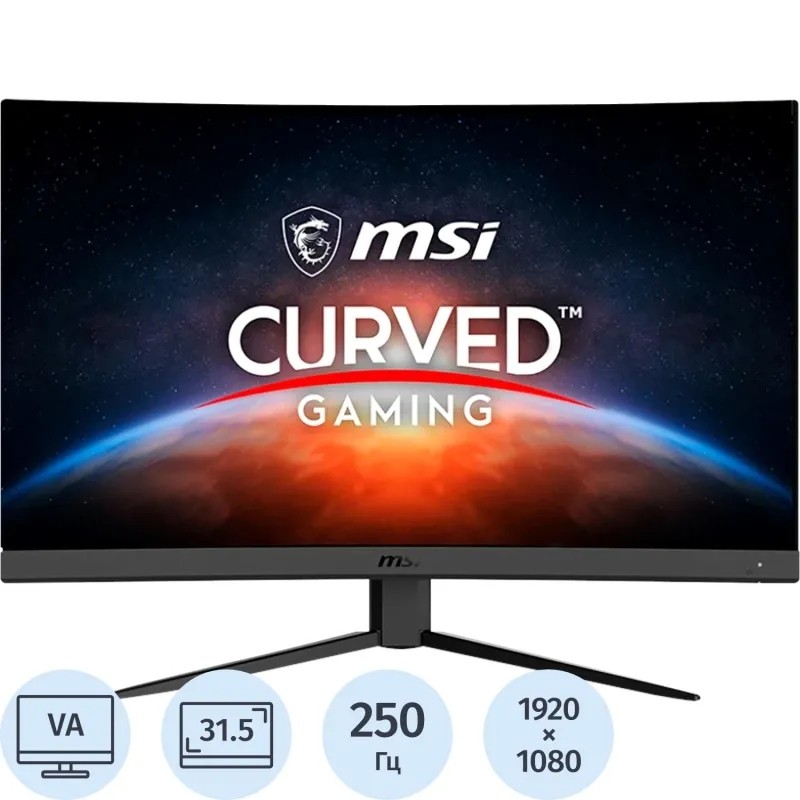Монитор MSI G32C4X(9S6-3DA61T-047)31.5/FHD/VA/250Hz/300cd/1ms/DP/HDMI