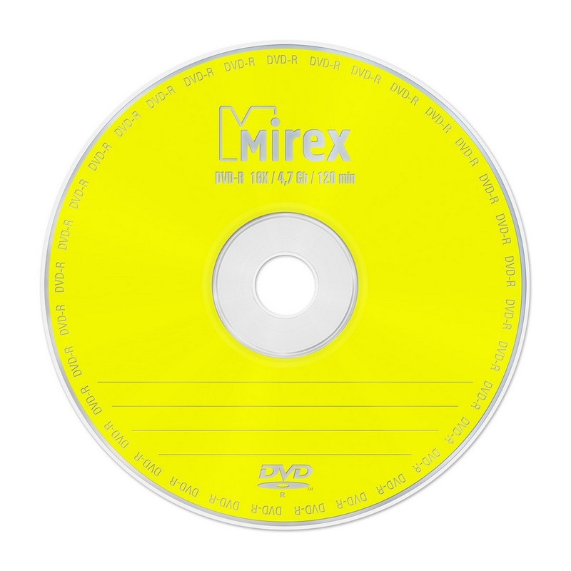 Носители информации DVD-R, 16x, Mirex, Cake/25, UL130003A1M
