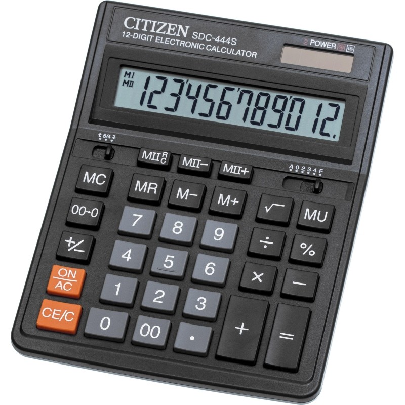 Калькулятор настольный ПОЛНОРАЗМЕРНЫЙ CITIZEN бухг.SDC-444S 12 разр. DP