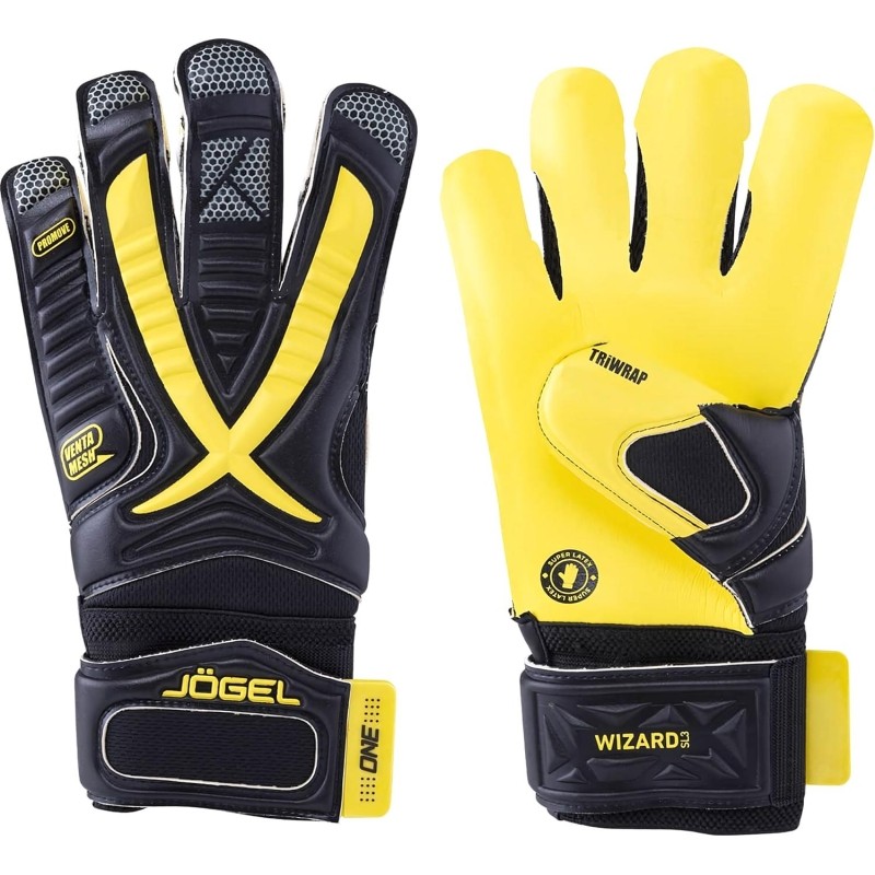 Перчатки вратарские Jögel ONE Wizard SL3 Roll-hybrid, черный, УТ-00018475