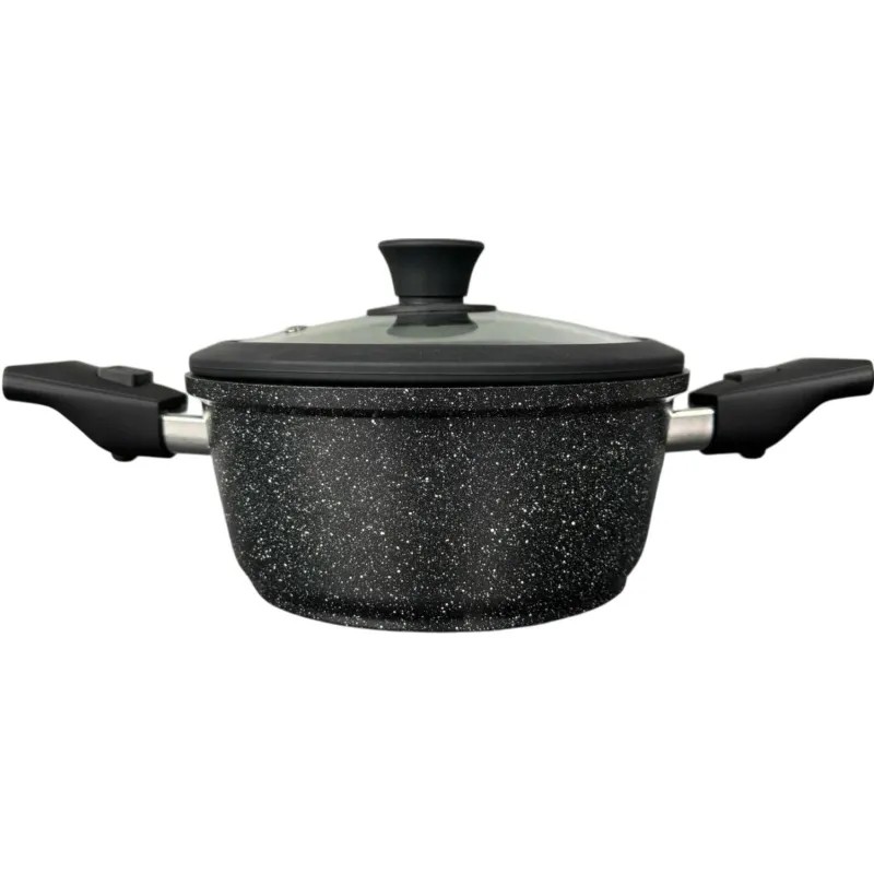 Кастрюля 3,3 л. с крышкой и съемными ручками Panairo Harfe Black