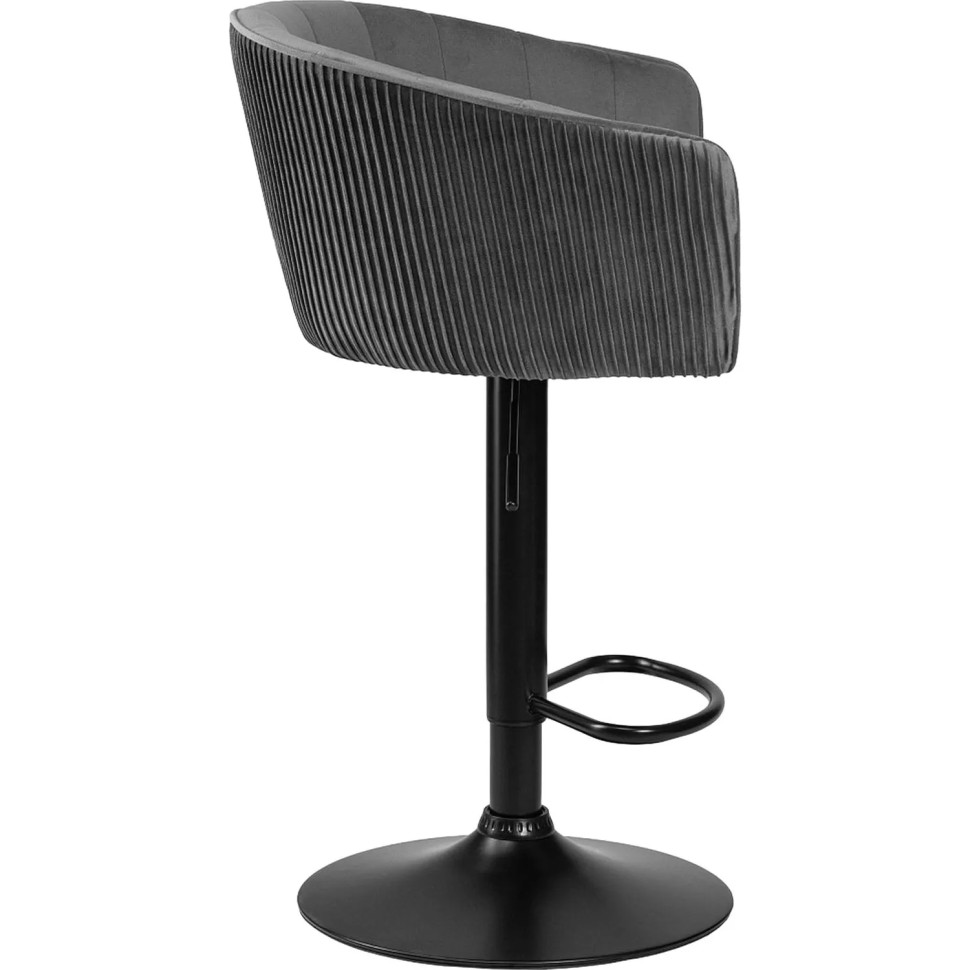 Стул барный LO_DOBRIN DARCY BLACK LM-5025_B-M_V-1922-19 серый велюр/черный