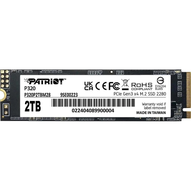 SSD накопитель Patriot P320 2TB M.2 2280 PCIe 3.0 x4(P320P2TBM28)