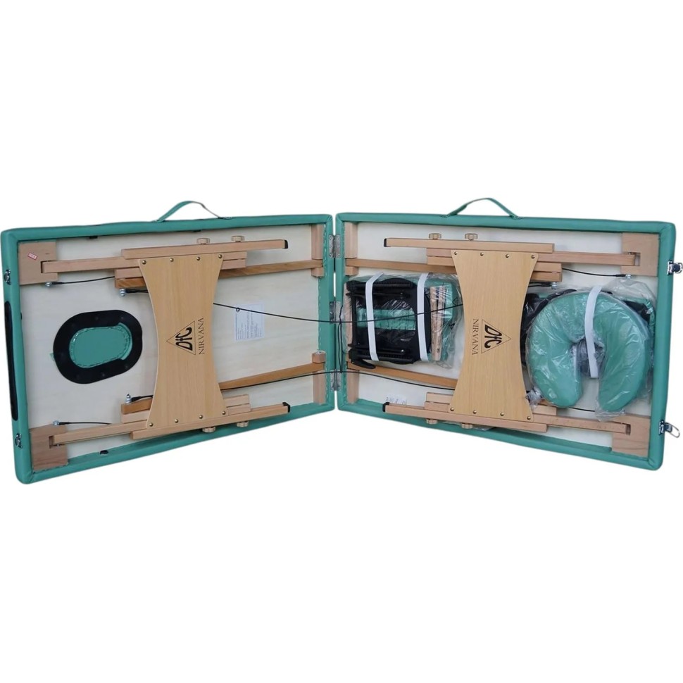 Массажный стол DFC NIRVANA Optima дерев. ножки цвет зеленый (Green)